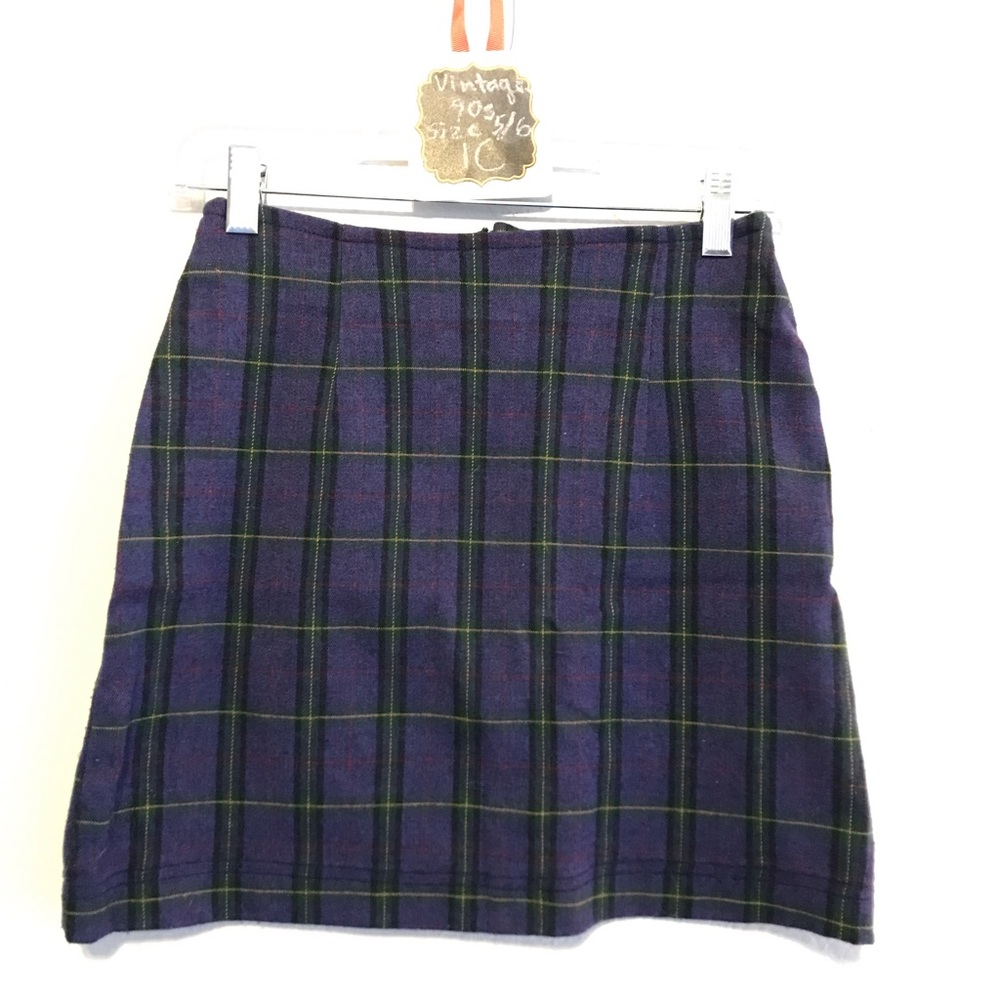 Vintage 90s Plaid Mini Skirt